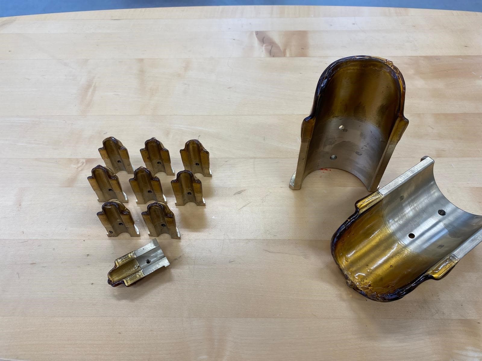 diverse Faltenglätterschalen aus 42CrMo4, Rohrrille hartverchromt